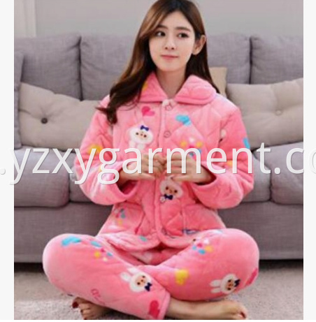 Pink coral fleece pajamas set